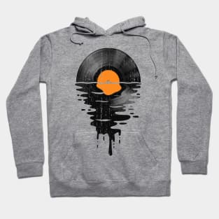 Cool Music Vinyl Record Retro Vintage Orange Hoodie